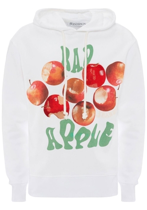 JW Anderson Bad Apple graphic-print hoodie - White