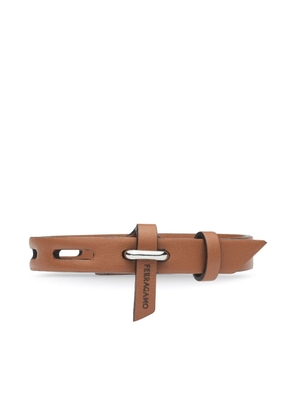 Ferragamo logo-print leather bracelet - Brown