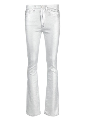 3x1 coated-finish straight-leg jeans - Silver