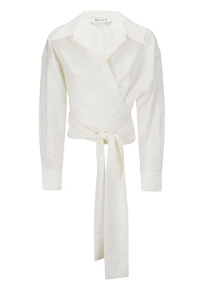 Róhe straight-point collar wool-blend blouse - White