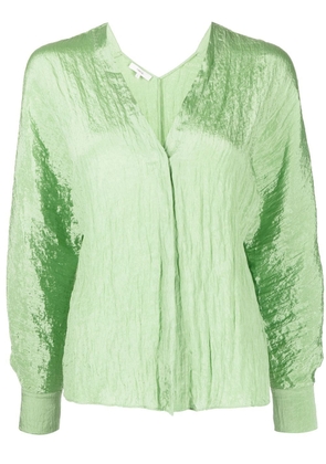 Vince crinckle-effect V-neck blouse - Green