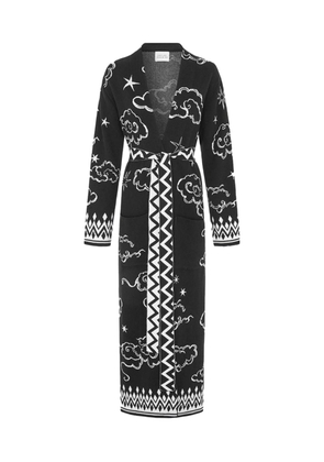 Hayley Menzies Lucky Clouds patterned-jacquard belted coat - Black