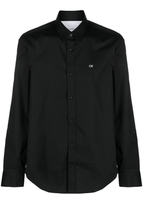 Calvin Klein poplin logo-embroidered cotton shirt - Black