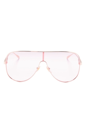 Gucci Eyewear logo-engraved oversize-frame sunglasses - Pink