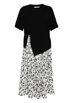 b+ab floral-print high-waisted skirt set - Black