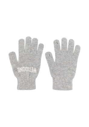 We11done intarsia knit-logo cashmere gloves - Grey