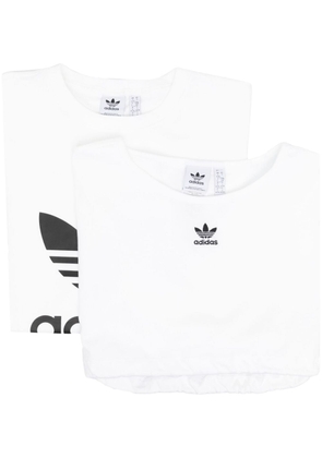 adidas logo-print layered T-shirt - White