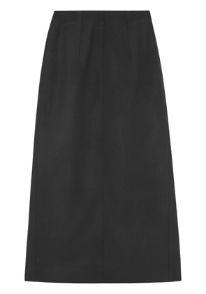 16Arlington Arne twill A-line midi skirt - Black