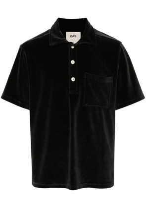 OAS Company Girona velour polo shirt - Black