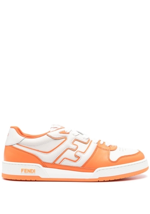 FENDI Match leather sneakers - White