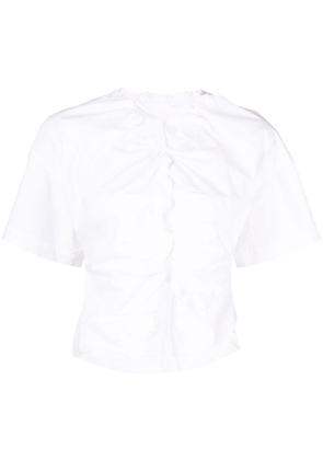 JNBY ruched short-sleeve cotton blouse - White