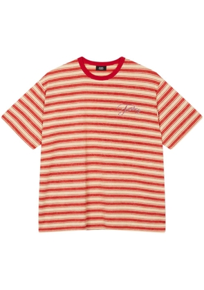 STUDIO TOMBOY logo print striped t-shirt - Red