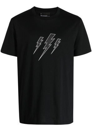 Neil Barrett Thunderbolt-print cotton T-shirt - Black