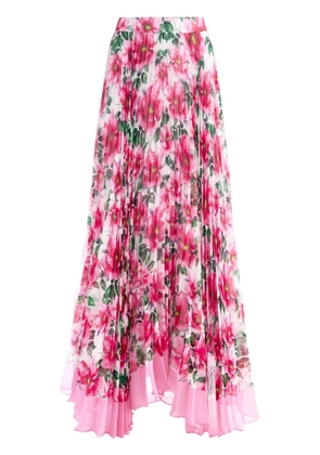 alice + olivia Katz Sunburst floral-print maxi skirt - Pink