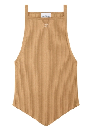 Courrèges Pointy ribbed tank top - Neutrals