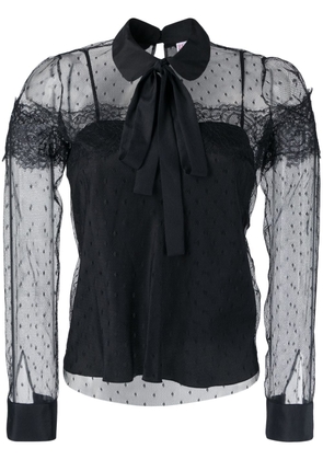 RED Valentino point d'esprit tulle blouse - Black