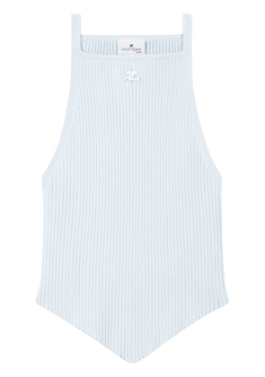 Courrèges Pointy ribbed tank top - Blue