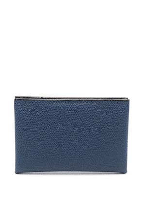 Valextra pebbled leather card case - Blue