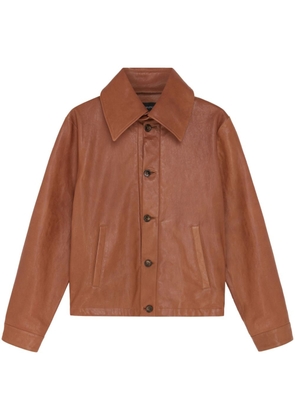 16Arlington Haeto single-breasted leather jacket - Brown