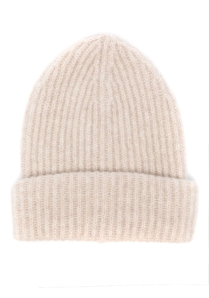 Roberto Collina brushed ribbed-knit beanie - Neutrals