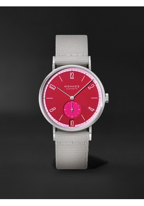 NOMOS Glashütte - Tangente 38 Date Chili Limited Edition Hand-Wound 37.5mm Stainless Steel and Grosgrain Watch, Ref. No. 179.S30 - Men - Pink