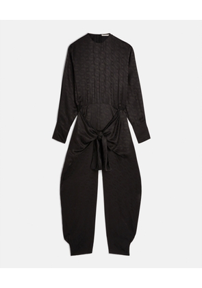 Stella McCartney - S-Wave Jacquard Wrap Jumpsuit, Woman, Black, Size: 38
