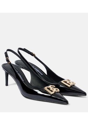 Dolce&Gabbana Logo leather slingback pumps