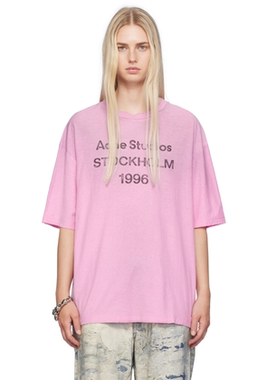 Acne Studios Pink Relaxed-Fit Long Sleeve T-Shirt