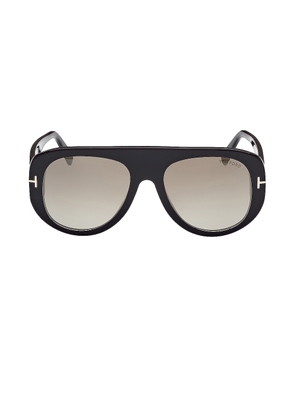TOM FORD Cecil Sunglasses in Shiny Black & Brown - Black. Size all.