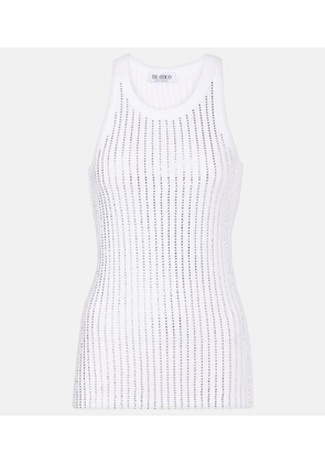 The Attico Crystal-embellished cotton tank top