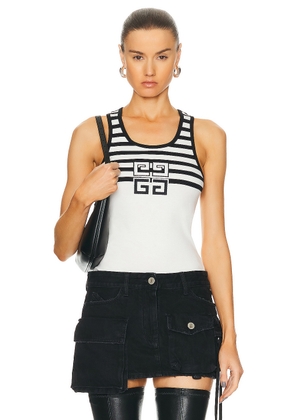 Givenchy Rib Tank Top in White & Black - White. Size M (also in ).