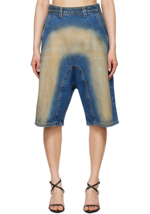 Y/Project Blue Souffle Denim Shorts