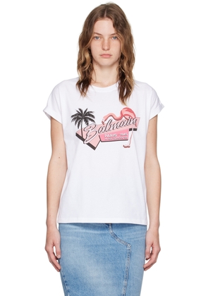 Balmain White Flamingo T-Shirt