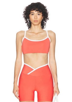 YEAR OF OURS Recycled Bralette in Red & White - Red. Size L (also in M, S, XS).
