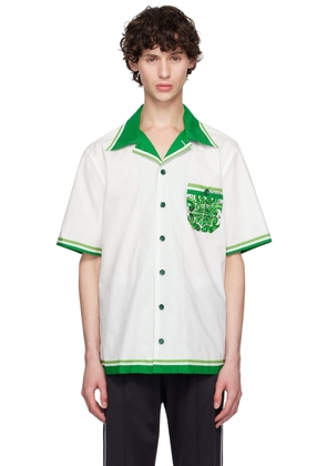 Dolce & Gabbana Green & White Printed-Graphic Shirt