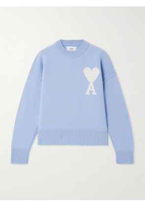 AMI PARIS - + Net Sustain Adc Intarsia Wool Sweater - Blue - x small,small,medium,large,x large