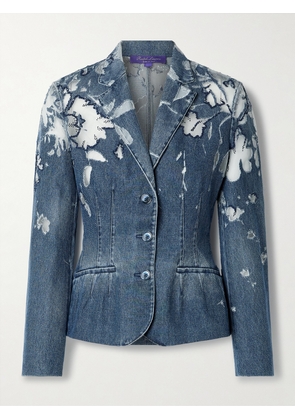 Ralph Lauren Collection - Holt Tulle-trimmed Embellished Cutout Denim Blazer - Blue - US2,US4,US6,US8,US12