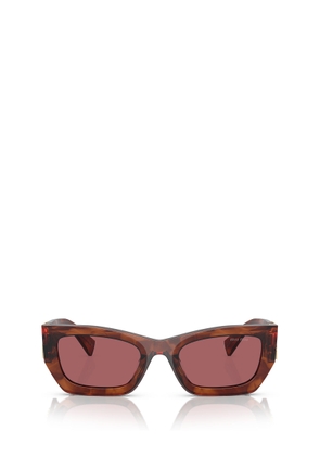 Miu Miu Eyewear Mu 09ws Striped Tobacco Sunglasses