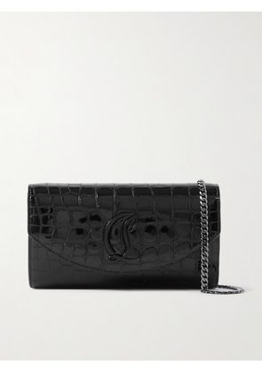 Christian Louboutin - Loubi54 Croc-effect Leather Shoulder Bag - Black - One size
