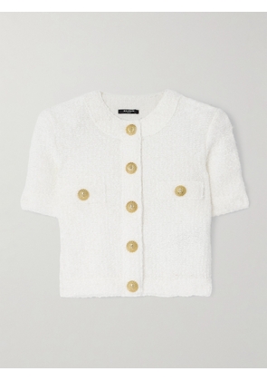 Balmain - Brushed-knit Cardigan - White - FR34,FR36,FR38,FR40,FR42,FR44,FR46