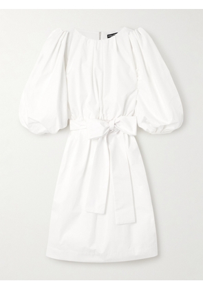 Dolce & Gabbana - Belted Pleated Cotton-poplin Midi Dress - White - IT36,IT38,IT40,IT42,IT44,IT48