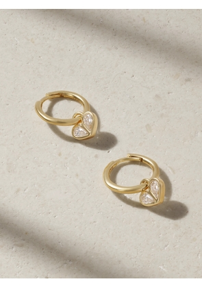 Gemella - Sweetheart Huggies 18-karat Gold Diamond Hoop Earrings - One size