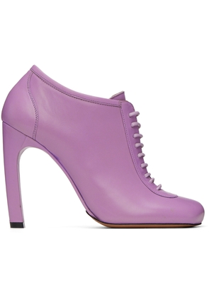 Dries Van Noten Purple Lace-Up Low Ankle Heels