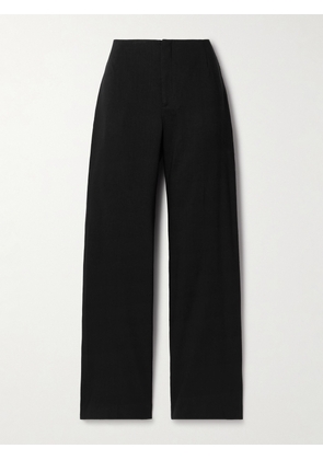 FRAME - Organic Linen-blend Straight-leg Pants - Black - US0,US2,US4,US6,US8,US10,US12,US14