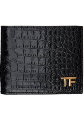 TOM FORD Black Croc-Embossed Bifold Wallet