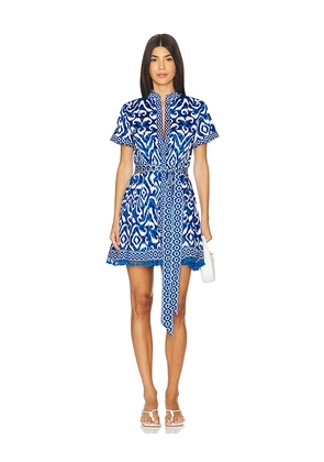 Alice + Olivia Lucy Mini Shirt Dress in Royal. Size 2.