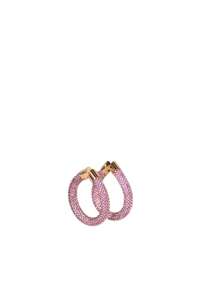 Paco Rabanne Fuchsia Gold Tube Mesh Earrings