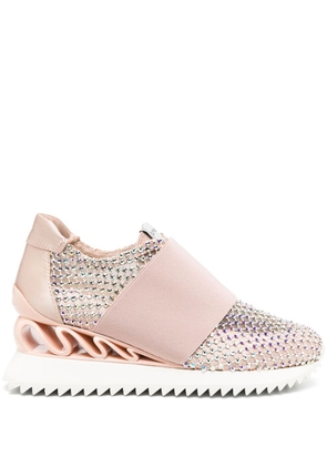 Le Silla Gilda crystal-embellished sneakers - Neutrals