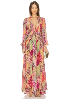 RIXO Meera Dress in Pink. Size M, S, XL.