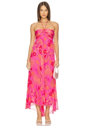 RIXO Samira Dress in Pink. Size L, S, XL/1X, XS.